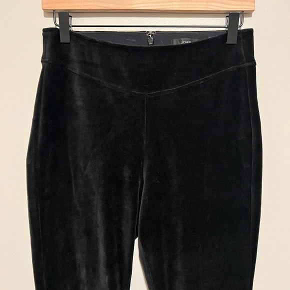 J.Crew Black Italian Stretch Velvet Leggings Mario Bellucci Size MP - Picture 7 of 12